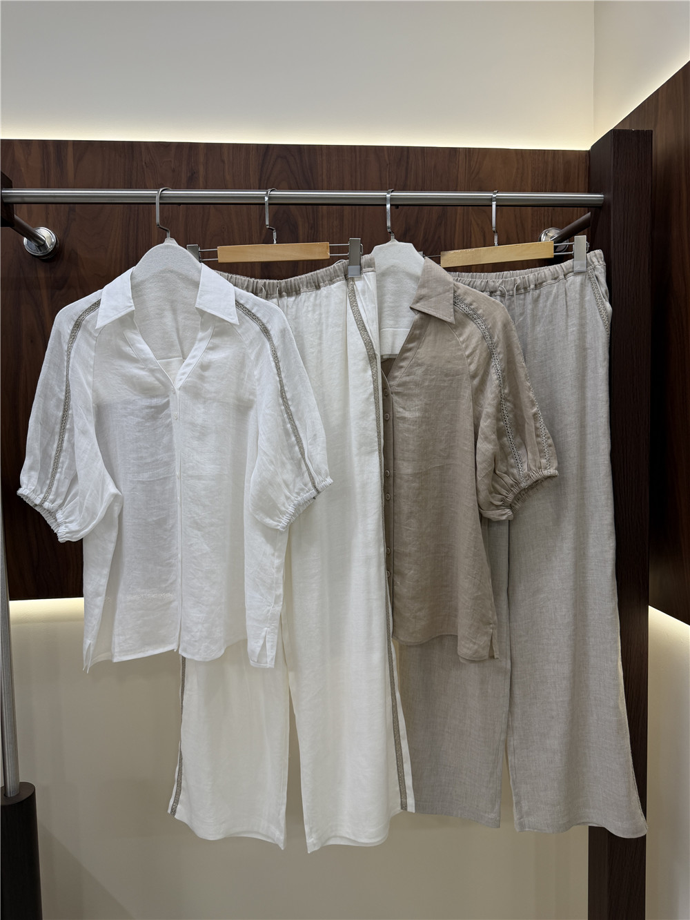 Women's Lape Short-Sleeve Shir - Short Linen Drawstring ulasan dan harga