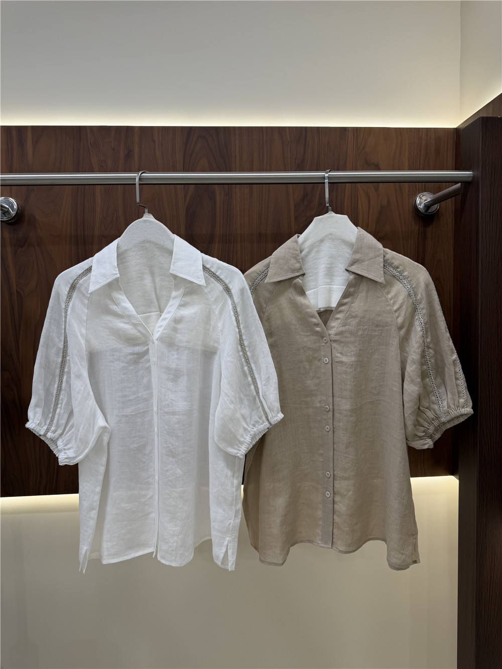 Women's Lape Short-Sleeve Shir - Short Linen Drawstring ulasan dan harga