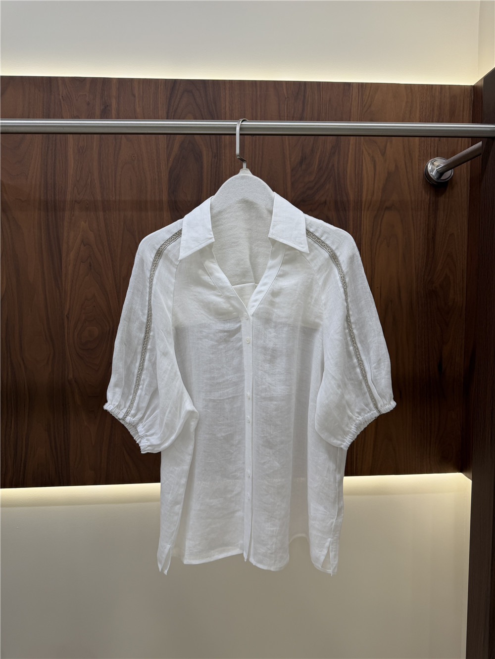 Women's Lape Short-Sleeve Shir - Short Linen Drawstring ulasan dan harga