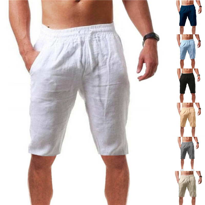 2026 new Men's Cotton Shorts P - Short Linen Drawstring ulasan dan harga