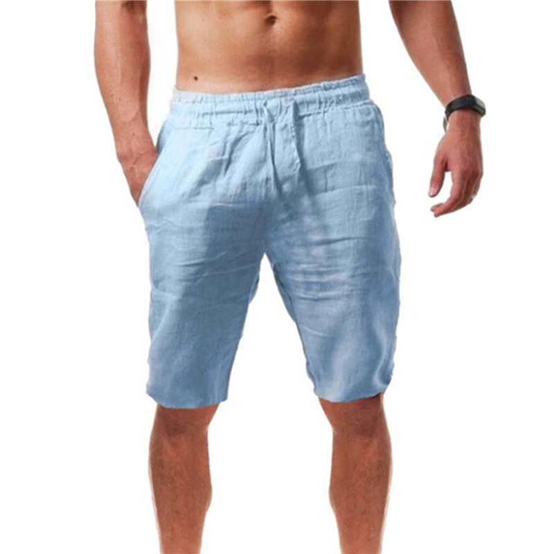 2026 new Men's Cotton Shorts P - Short Linen Drawstring ulasan dan harga