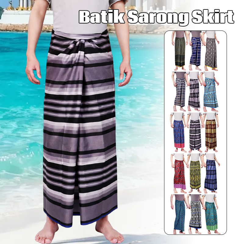 Men Women Batik Sarong Skirt E - Sarong Men Wrap ulasan dan harga