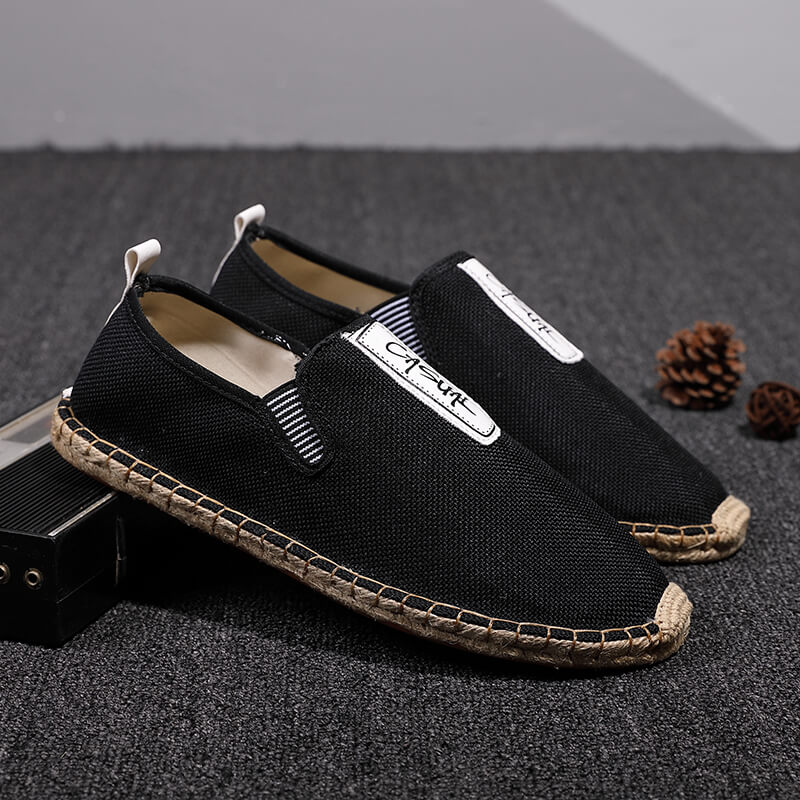 Linen Male Casual Shoes Loafer - Espadrille Slip On ulasan dan harga